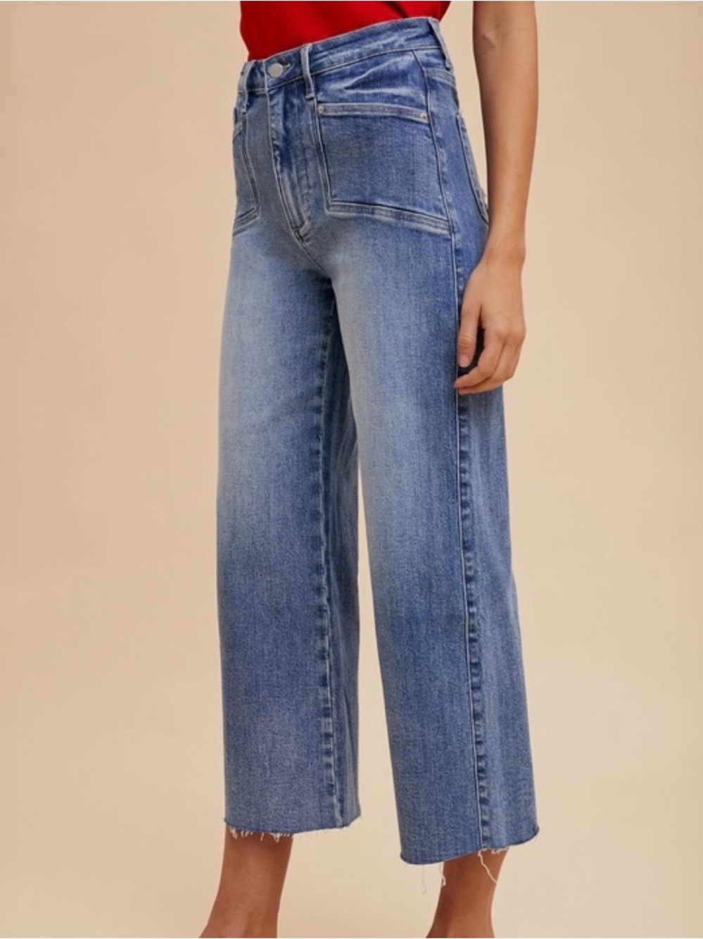 Anniewear Wide Leg High-Rise Blue Jeans